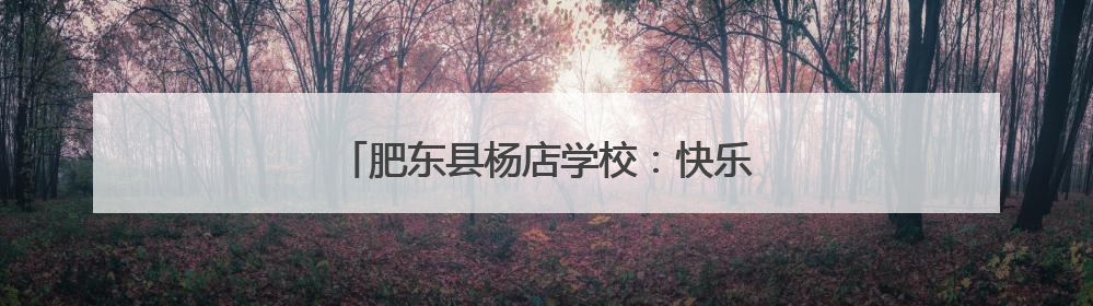 肥东县杨店学校：快乐六一 安全“童行”