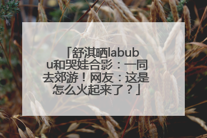 舒淇晒labubu和哭娃合影：一同去郊游！网友：这是怎么火起来了？