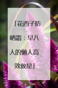 花西子防晒霜：早八人的懒人高效救星