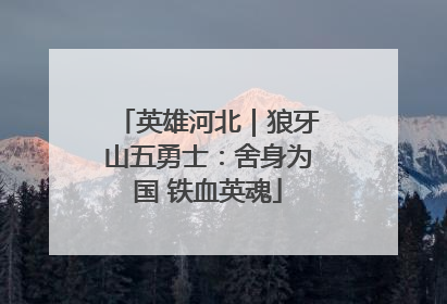 英雄河北｜狼牙山五勇士：舍身为国 铁血英魂