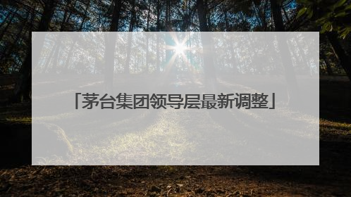 茅台集团领导层最新调整