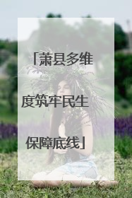 萧县多维度筑牢民生保障底线