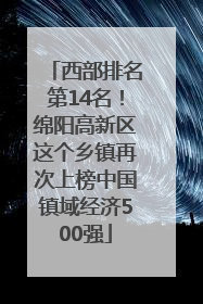 西部排名第14名！绵阳高新区这个乡镇再次上榜中国镇域经济500强