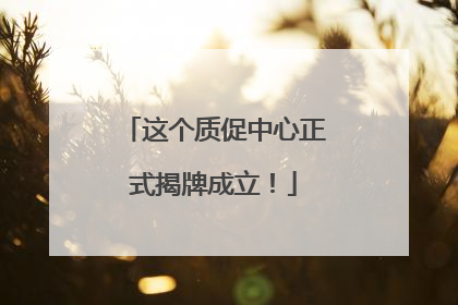 这个质促中心正式揭牌成立！