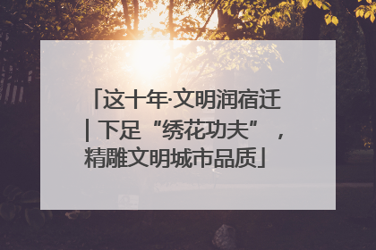 这十年·文明润宿迁｜下足“绣花功夫”，精雕文明城市品质