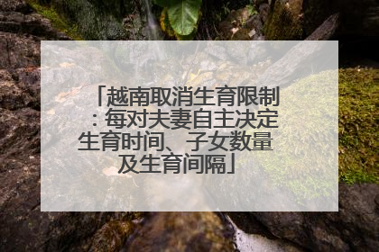 越南取消生育限制：每对夫妻自主决定生育时间、子女数量及生育间隔