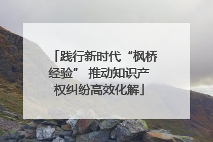 践行新时代“枫桥经验” 推动知识产权纠纷高效化解