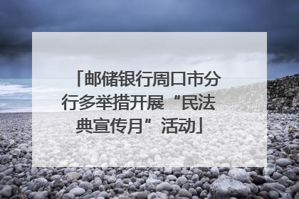 邮储银行周口市分行多举措开展“民法典宣传月”活动