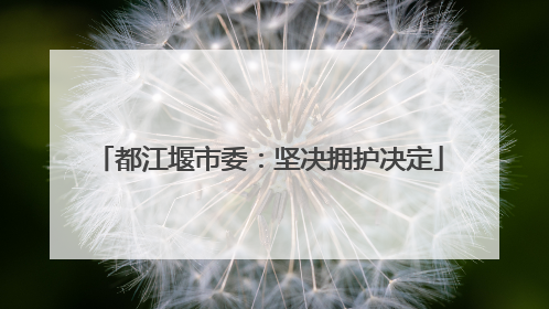 都江堰市委：坚决拥护决定