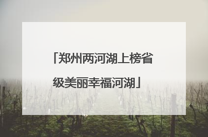 郑州两河湖上榜省级美丽幸福河湖