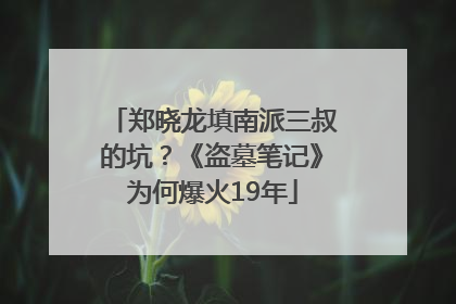 郑晓龙填南派三叔的坑？《盗墓笔记》为何爆火19年