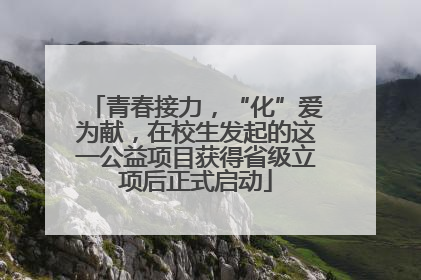 青春接力，“化”爱为献，在校生发起的这一公益项目获得省级立项后正式启动