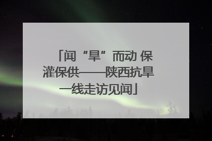 闻“旱”而动 保灌保供——陕西抗旱一线走访见闻