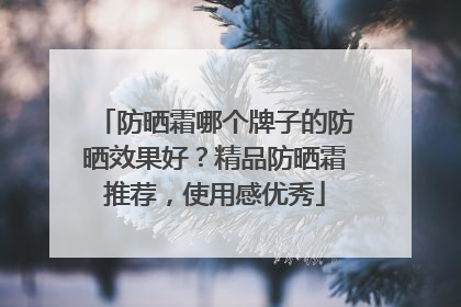 防晒霜哪个牌子的防晒效果好？精品防晒霜推荐，使用感优秀