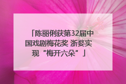 陈丽俐获第32届中国戏剧梅花奖 浙婺实现“梅开六朵”