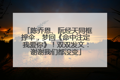 陈乔恩、阮经天同框撑伞，梦回《命中注定我爱你》！双双发文：谢谢我们都没变