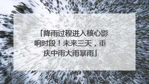 降雨过程进入核心影响时段！未来三天，重庆中雨大雨暴雨