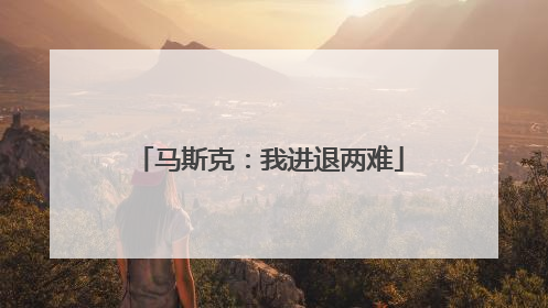 马斯克：我进退两难