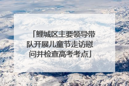 鲤城区主要领导带队开展儿童节走访慰问并检查高考考点