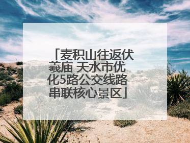 麦积山往返伏羲庙 天水市优化5路公交线路串联核心景区