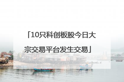 10只科创板股今日大宗交易平台发生交易