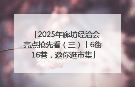 2025年廊坊经洽会亮点抢先看（三）丨6街16巷，邀你逛市集