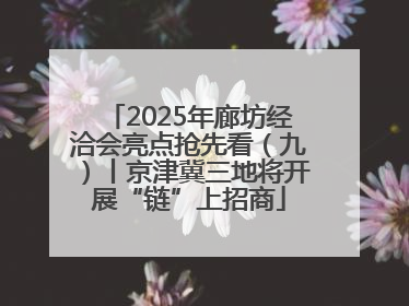 2025年廊坊经洽会亮点抢先看（九）丨京津冀三地将开展“链”上招商