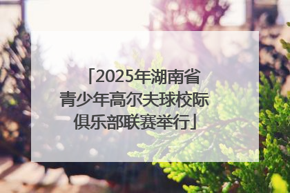 2025年湖南省青少年高尔夫球校际俱乐部联赛举行