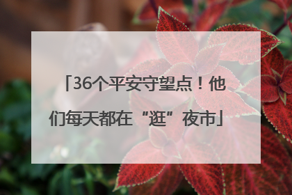 36个平安守望点！他们每天都在“逛”夜市