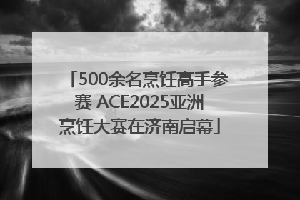 500余名烹饪高手参赛 ACE2025亚洲烹饪大赛在济南启幕