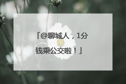 @聊城人，1分钱乘公交啦！