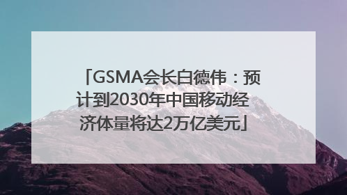 GSMA会长白德伟：预计到2030年中国移动经济体量将达2万亿美元
