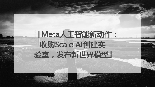 Meta人工智能新动作：收购Scale AI创建实验室，发布新世界模型
